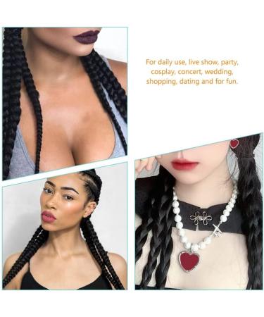 Ipetboom Braids 1pc Long Ponytail Extension Braided Ponytail Extension Braid Extensions Long Braided Ponytail Synthetic Hair Piece Ponytails Black1 - Buy Online on GoSupps.com