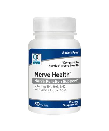 Quality Choice Nerve Health Tablets Vitamin B1 B6 B12 with Alpha Lipoic Acid Supports Normal Nerve Function and Nutrient Balance Gluten Free Dietary Supplement 30 Tablets