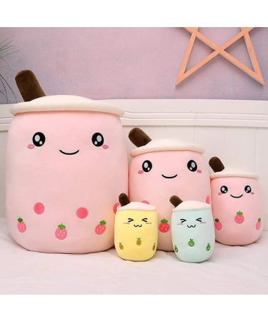 AMOZO Cute Cartoon Boba Milk Tea Plush Doll - Giant Bubble Tea Cup Pillow Toy (Pink 24cm) - Buy Online on GoSupps.com