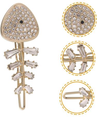 Beatifufu Fish Bone Shaped Hair Clips Girls Rhinestone Hairpins Cute Hair Barrettes Fishbone Hair Decoration Parties Holidays - Buy Online on GoSupps.com