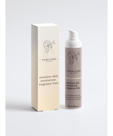 INNER GLOW BEAUTY Calm Veil Fragrance-Free Facial Moisturizer Gentle Daily Hydration Soothing Face Cream For Sensitive Easily Irritated Delicate Skin Morning Evening Use Non-Greasy 1.69 fl oz