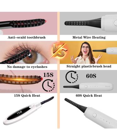 Heated Eyelash Curler Heated Eyelash Curler EUBSWA Electric Eyelash Brush Rechargeable USB Eyelash Curler with 3 Temperature Modes (White) Weiß-14 6x2 5cm - Buy Online on GoSupps.com