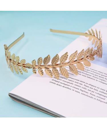Vintage Roman Goddess Leaf Headband Fashion Gold Silver Rose Gold Ancient Cyan Leaf Hair Hoop Bridal Hair Crown for Party Prom Wedding - Buy Online on GoSupps.com
