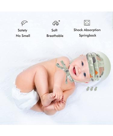 Baby Safety Helmet - Adjustable Head Cushion Bumper Bonnet for Crawling, Walking, Running - Green | BB-1003 - Buy Online on GoSupps.com