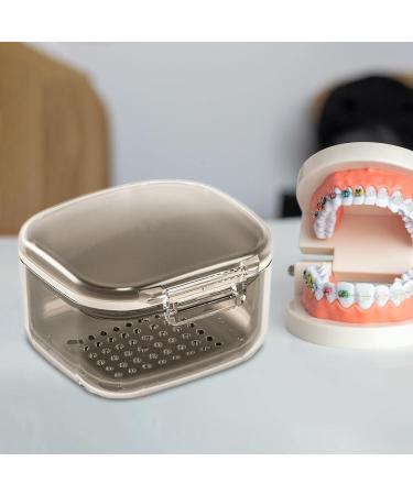 Denture Case with Strainer Basket - Black Dentures Bath Box for Safe Storage | International Shipping Available - Buy Online on GoSupps.com
