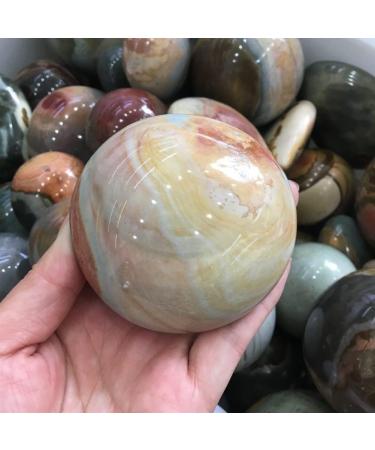 Gemstones for Decoration 1pcs Natural Ocean Stone Polychrome Jasper Round Palm Stone for Crystal JZIGTDEM - Buy Online on GoSupps.com