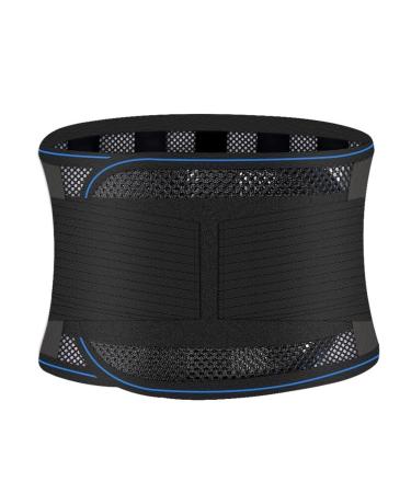 Wgust back support breathable lordotic support with double-tied strong compression straps and support bar for men and women (color: black size: XXL/XX-Large) XXL/XX-Large black