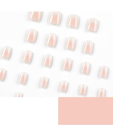 Buy Quadratical Short Nails - Baby Boomer Gradient Press-On Artificial Nails Set (24 Pcs) with Glue - Full Cover Acrylic for Women - Buy Online on GoSupps.com