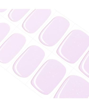 DANNI & TONI 28 Stickers Semi Cured Gel Nail Polish Strips Gel Nail Stickers Solid Colour (Pearlescent Purple) Salon-Quality Gel Nail Polish Strips Manicure Stickers Set
