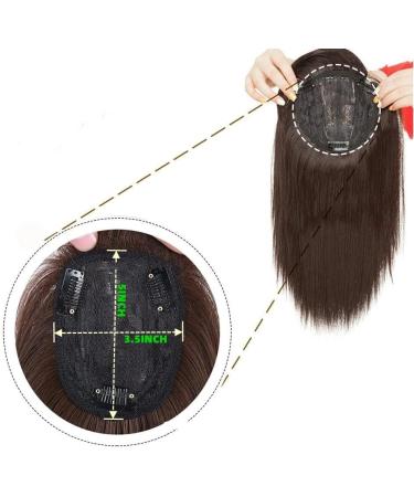 14" Synthetic Hair Topper Wiglet Hair Enhancer with Straight Bangs 3 Clips in Straight Hair Extensions Hair Closure Piece Hairpieces for Women Strawberry Blonde mixed Bleach Blonde 14INCH/35CM Strawberry Blonde mixed Bleach Blonde - Buy Online on GoSupps.com