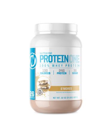 ProteinOne Whey Protein by NutraOne — Promote Recovery and Build Muscle with a Protein Shake Powder for Men & Women (Smores - 2lbs.) Smores 2 Pound