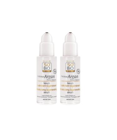 So'Bio tic L A NATURE SO BiO tic | Regenerating Moisturizing Serum Precious Argan Mature Skin | Tones & Firms | Argan Oil | Vegetable Collagen | 99% Natural Origin | Made in France | Pack of 2 x 30 ml