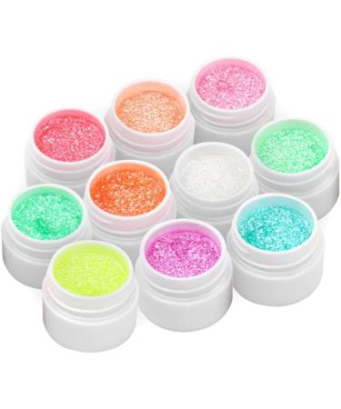 White Glitter Gel Nail Polish Flash Snowflake Nail Glue Sequins Soak Off UV LED Gel Nail Semi Permanent Manicure Nail Art 5ml - (Color: Polishing Block Style A) Polishing Block / Style a - Buy Online on GoSupps.com