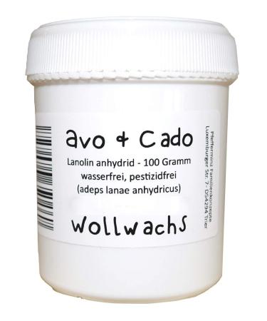 Avo + Cado wool wax - 100g - for wool impregnation - for greasing wool diapers and woolen clothing - nipple ointment cream - 100% pure lanolin sheep wool fat - waterproof and pesticide -free - Buy Online on GoSupps.com