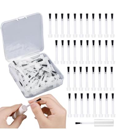 50pcs/box Replacement Nail Polish Brush Kit Plastic Nail Art Brush Set With Handle Disposable Nail Art Brushes Premium Soft Bristles Nail Brushes Nail Brush Nail Accessories Nail Design Kit Nail Tools