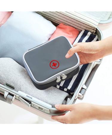 Easy Carry Mini Medicine Container - Travel-Friendly Multi-Pocket Design - 13x10x4cm - Gray - Buy Online on GoSupps.com