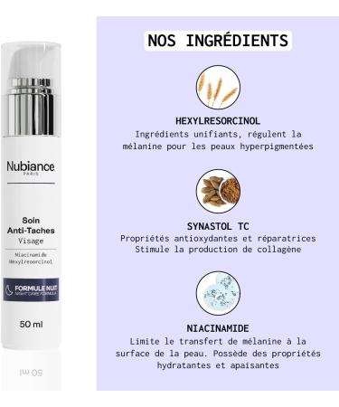 NUBIANCE - Anti-Dark Spot Night Cream for Face - Antioxidant - Corrects Pigment Spots and Boosts Collagen Production - Black Dark and Mixed Skin - 50ml - Buy Online on GoSupps.com