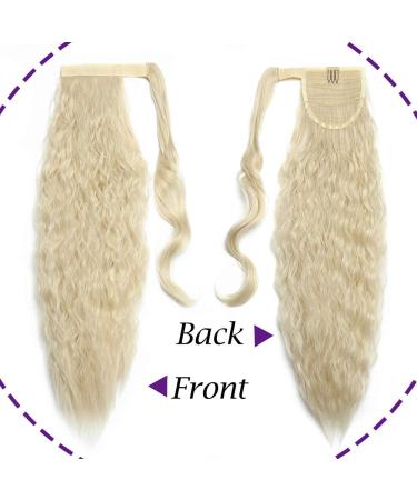 Ponytail Extensions - Clip-In Corn Wave Hair Parts | Cheap Real Hair 20 (50cm) 90g #BleichBlonde & #Blonde-1 - Buy Online on GoSupps.com