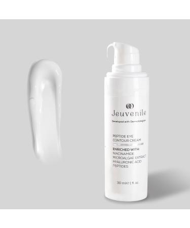 Jeuvenile Peptide Eye Contour Cream Reduces Dark Circles Puffiness and Wrinkles for Youthful Radiant Skin Niacinamide Panthenol Sodium Hyaluronate and Antioxidants for All Skin Types 30ml - Buy Online on GoSupps.com