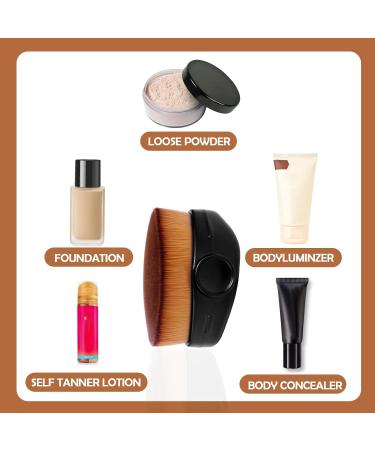 Self Tanner Brush with Silicone Cleaning Pad - Kabuki Tanning Brush for Face & Body Sunless Tanner Blending Applicator - Black 1PCS - Buy Online on GoSupps.com