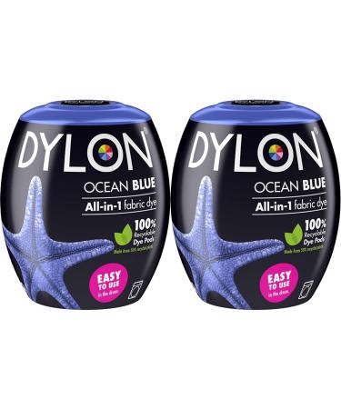 DYLON Washing Machine Fabric Dye Pod for Clothes & Soft Furnishings 350g Ocean Blue (Pack of 2)