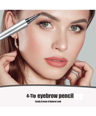 2PCS Upgraded Microblading Eyebrow Pen 3D Waterproof Microblading Eyebrow Pencil 4 Tipped Precise Brow Pen Long-lasting Natural Makeup Fine Stroke Eyebrow Pencil(02+04) - Buy Online on GoSupps.com