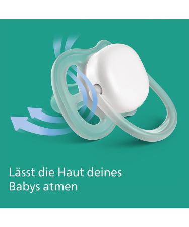 Philips Avent Ultra Air Pacifiers 2 Pack - BPA-Free Breathable for Babies 0-6 Months with Sterilization Box - Purple/Green (SCF085/59) - Buy Online on GoSupps.com