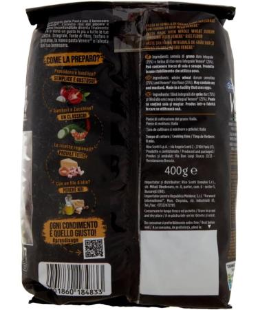  Italian Gourmet E.R. 12 Pasta Riso Scotti Venere Fusilli Hard Wheat Semolina and Black Rice Flour Venere Whole 400 g Pack + Gourmet Italian Tomato Pulp 400 g Tin - Buy Online on GoSupps.com