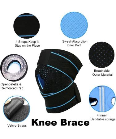 Adjustable Knee Brace for Arthritis & Meniscus Tear - Support & Protection (Blue) - Buy Online on GoSupps.com