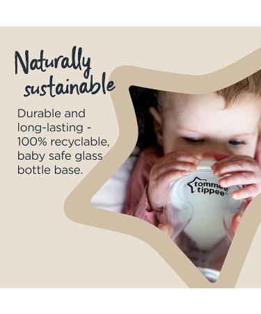 Tommee Tippee Closer to Nature Glass Baby Bottle - 250ml Slow Flow Breast-Like Teat with Anti-Colic Valve Colors May Vary - Buy Online Internationally - Buy Online on GoSupps.com
