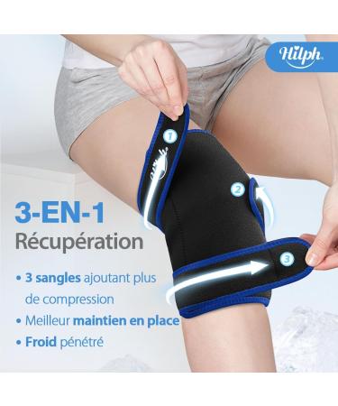 Hilph Big Knee Cooling Cuff & Pad | Optimal Cooling Compress for Knee Replacement & Swelling Relief - Black - Buy Online on GoSupps.com