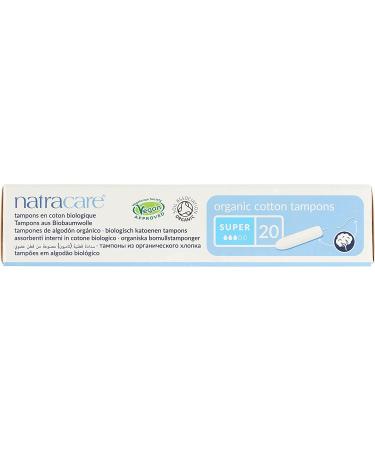 Natracare Super Organic Cotton Tampons - 20 Count, Non-Applicator, Chlorine Free, Biodegradable & Compostable - Buy Online on GoSupps.com