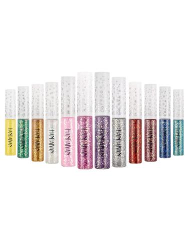 Allbesta Liquid Glitter Shiny Eyeshadow Waterproof Long Lasting Diamond Eye Makeup Cosmetics 12 colors kit