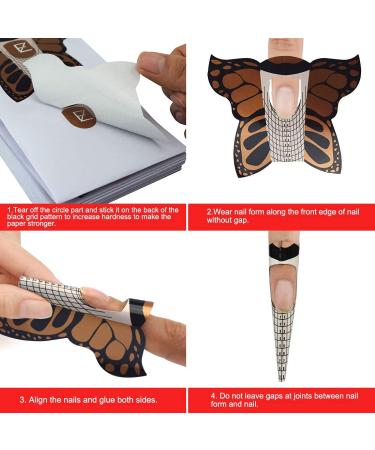 100pcs Pro Butterfly Square Nail Forms for C Curve Acrylic UV Gel Nails - Nail Extension Tool for Builder Nails - Nail Art Stickers Dispenser - HJ-NTF038 - Buy Online on GoSupps.com