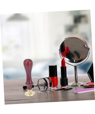 Outanaya 1pc Dispensing Plate Tool Eye Makeup Tool Pressed Powder Seal Powder Stamper Wooden Handle 1 count (Pack of 1) Brown - Buy Online on GoSupps.com