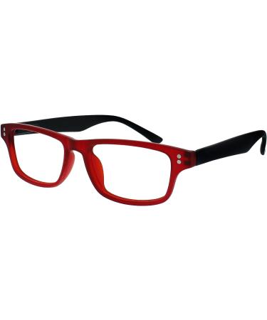 Unisex Cue Reading Glasses +2.50 Diopters | The Reading Glasses Company | Rubberized Red Black | International Shipping Available - Buy Online on GoSupps.com
