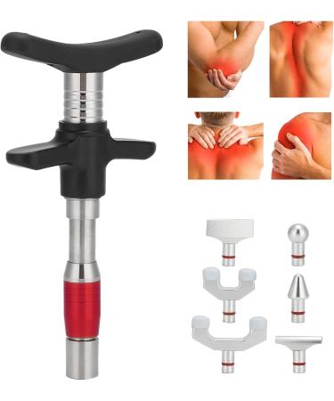Portable Manual Chiropractor with 6 Massage Heads Durable & Comfortable Back Massager (Red) for Ultimate Relaxation - Buy Online on GoSupps.com