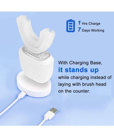 Electric Ultrasound Toothbrush for Adults | 360 Whole Mouth Cleaning Hands-Free & Waterproof | Rechargeable U-Shaped Tooth Cleaner - Buy Online on GoSupps.com