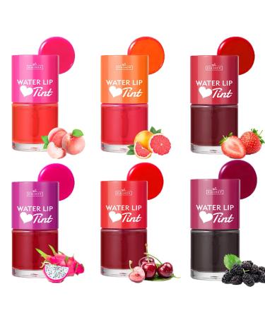 Baorder 6 Colors Lip Tint Stain Set,Long Lasting Waterproof Lip Gloss Korean Lip Oil,Multi-use Lip Tint for Lips and Cheeks