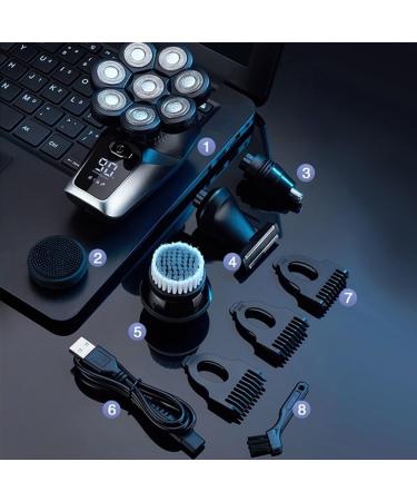 6-in-1 8D Bald Head Shaver for Men | Electric Razor with LED Display | Portable & Multifunctional - Buy Online on GoSupps.com