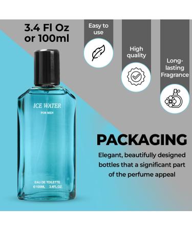 Ice Water Cologne for Men 3.4oz/100ml Eau de Toilette Natural Spray - Buy Online on GoSupps.com