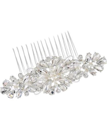 Ipetboom 1pc Flower Side Hair Comb Wedding Comb Teasing Combs for Women Rhinestone Hair Comb for Women Bridal Hair Comb Wedding Hair Comb Pearl Hair Comb Pearl Side Comb Alloy Bride Hairpin - Buy Online on GoSupps.com