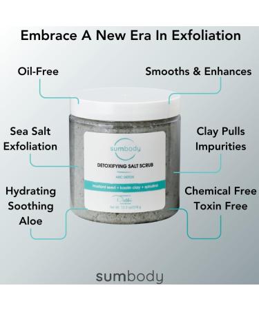 Detoxing Scrub | Charcoal & Mustard Infused Exfoliator for Face Feet & Body | Natural Anti-Aging & Acne-Busting Salt Scrub - Buy Online on GoSupps.com