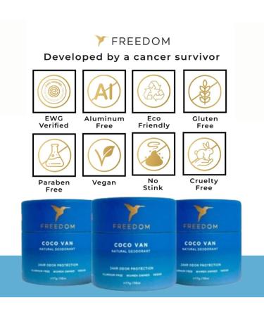 Freedom All Natural Deodorant for Women with 24-Hour Odor Protection & Eco-Friendly Aluminum Free Deodorant for Men Perfect for On The Go - Travel Mini's - 3 pack (Coconut Vanilla) - Buy Online on GoSupps.com