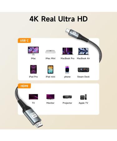 USB-C to HDMI Cable 0.5M  sweguard Type C to 4K HDMI Cord Compatible with iPhone 15 Pro Max Plus MacBook Pro iMac 2017 Surface Book 2 Chromebook Pixel Yoga 920 Samsung Galaxy S23 S22 S21 S20 S10 S9 S8 - Buy Online on GoSupps.com