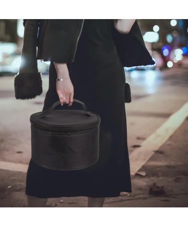 Wig Travel Case - Foldable Round Wig Box | Lightweight & Durable Makeup Bag for Men & Women - Black - Buy Online on GoSupps.com