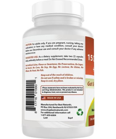 Best Naturals 15 Day Gut & Colon Cleanse + Probiotics for Women & Men with Senna Cascara Sagrada & Psyllium Husk- 30 Capsules - Non-GMO & Gluten Free. 30 Count (Pack of 1) - Buy Online on GoSupps.com
