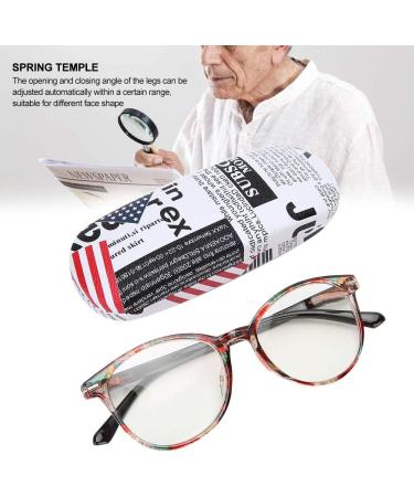 Shop Fashionable Clear Reading Glasses +4.0 | Vintage Portable Presbyopic Eyewear for Men & Women with Comfort Spring Hinges & Storage Box - Buy Online on GoSupps.com