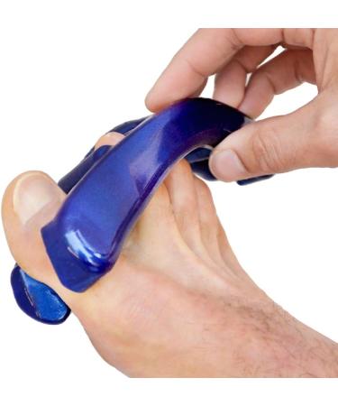 Yoga Toes Classics for Men Gel Toe Separators & Stretchers in Metallic Blue Stop Foot Pain & Boost Athletic Performance - Small M- 7 and up