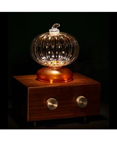 Essential Oil Diffuser with Wireless Speaker Without Water North American Black Walnut Wood Aromatherapy Diffusers for Home Spa Hotel Yoga and Office (Pumpkin)